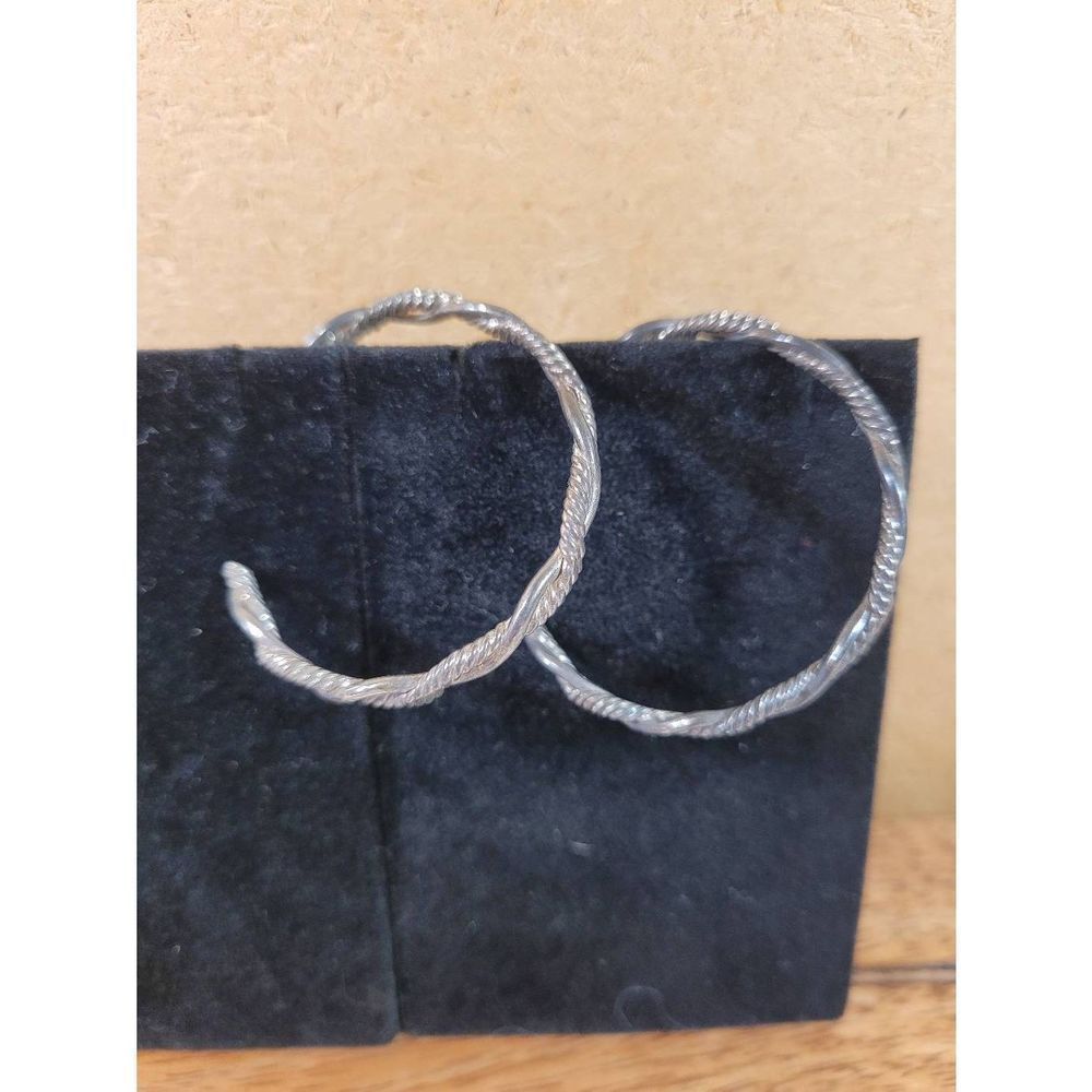 (3 for $15) JoMa Silvertone Braided Hoop Earrings- NEW